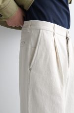 Denim Pleated Trousers - Image 3