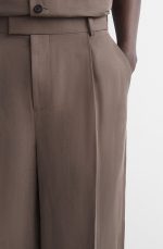 Linen Wide-Leg Pants Brown - Image 3