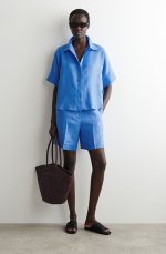 Linen Collared Shirt Blue - Image 2