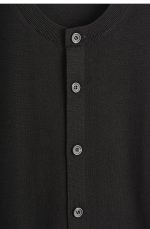Wool Round-Neck Cardigan Black - Image 4