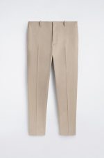 Cotton Slim Trousers Beige - Image 3