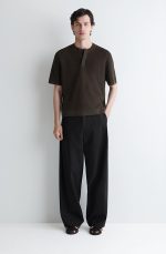 Casual Linen Blend Henley Collar Knitwear