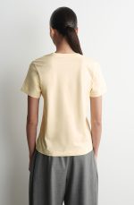 Cotton V-Neck T-Shirt Beige