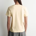 Cotton V-Neck T-Shirt Beige