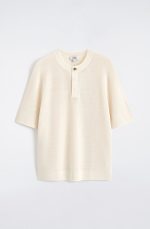 Casual Linen Blend Henley Collar Knitwear - Image 3