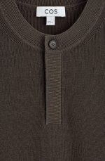 Casual Linen Blend Henley Collar Knitwear - Image 4