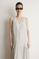 Linen V-Neck Dress - Image 2