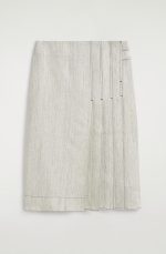 Linen Pleated Skirt Gray - Image 3