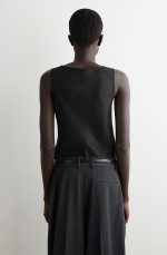 Linen Vest Black - Image 2