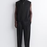 Wool Mock-Neck Vest Black