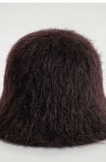 Mauhair Blend Textured Fisherman Hat Dark Brown - Image 4