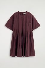 Round-Neck Dress Burgundy - Image 4