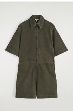 Suede Jumpsuit Khaki - Image 3