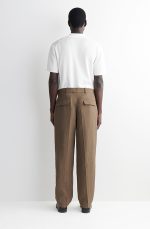 Linen Tapered Trousers Khaki