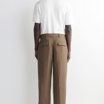 Linen Tapered Trousers Khaki