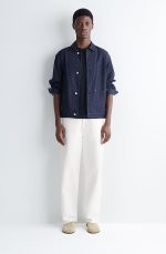 Knitted Round-Neck T-Shirt Navy