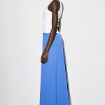 Casual Seersucker Wide-leg Culottes Blue