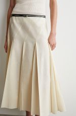 Linen Pleated Skirt - Image 2