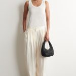 Curved Mini Woven Shoulder Bag Black