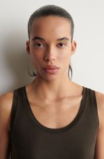 Silk Slim Vest Brown - Image 2