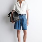 Denim Wide-Leg Shorts Blue