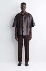 Leather Shirt Brown