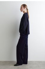 Corduroy Straight Pants Navy