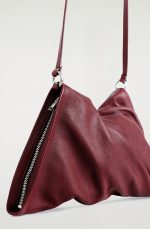 Twisted Mini Leather Clutch Bag In Scarlet Red - Image 3