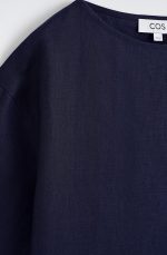 Linen T-Shirt Navy - Image 4