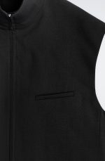 Wool Mock-Neck Vest Black - Image 4