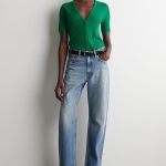 Knitted Short-Sleeve Cardigan Green