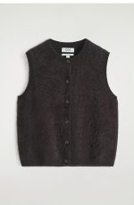 Cashmere Round-Neck Vest Brown - Image 3