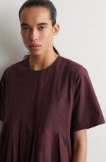 Round-Neck Dress Burgundy - Image 3