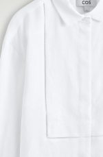 Linen Collared Shirt White - Image 4