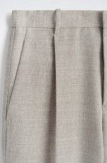 Linen Barrel Trousers Beige - Image 4