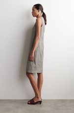 Leather Straight Dress Gray