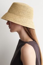 Raffia Bucket Hat Beige - Image 2