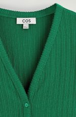Knitted Short-Sleeve Cardigan Green - Image 4