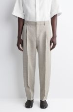 Linen Barrel Trousers Beige