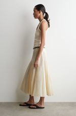 Linen Pleated Skirt