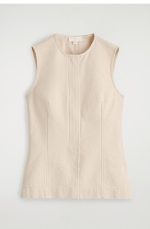 Denim Sleeveless Top Beige - Image 3