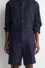Linen Shorts Navy