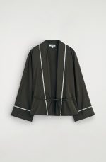 Lace-Up Cardigan Green - Image 3