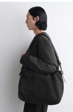 Canvas Workwear Shoulder Bag Navy Blue - Image 2