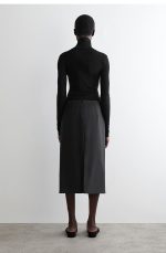 Wool Slim Skirt Gray
