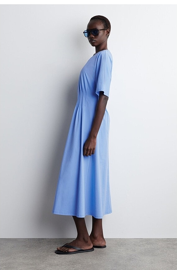 O1CN01PQT0hf1u7vtXU1okV-4101595991 Cotton Pleated Dress Blue - Image 1