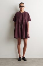 Round-Neck Dress Burgundy