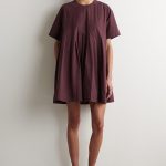 Round-Neck Dress Burgundy