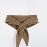 Cut Out Knitted Scarf Khaki Color