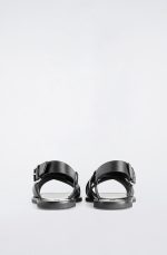 Woven Leather Sandals Black - Image 4